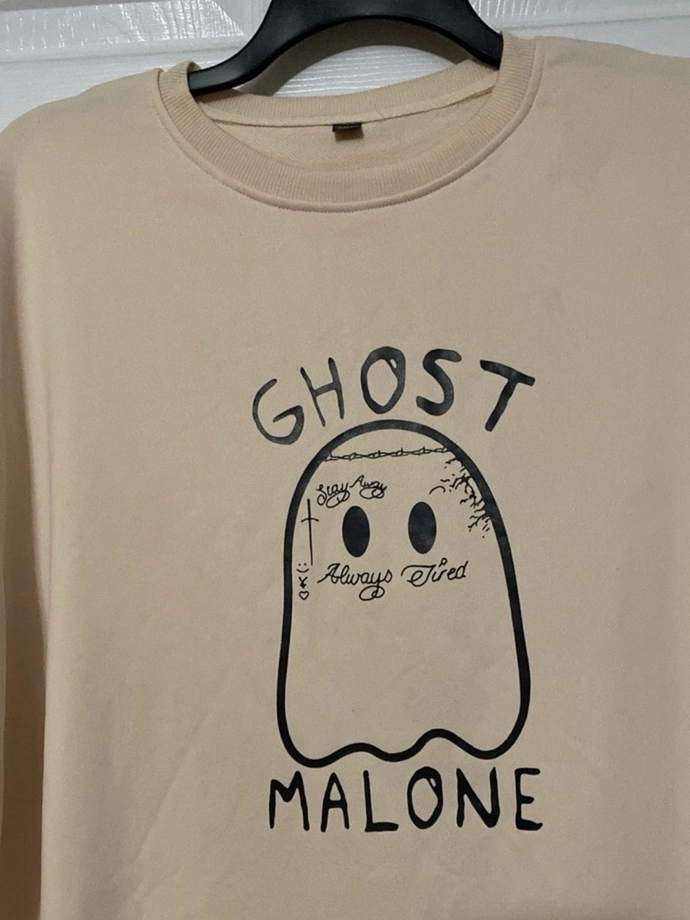 Cream and Black Ghost Malone Sweatshirt-3XL - Picture 2 of 2